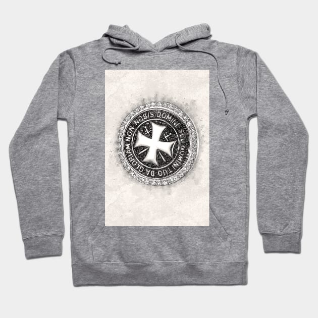 Knights Templar Seal Of Honor Valor Strength And Courage Hoodie by Naumovski